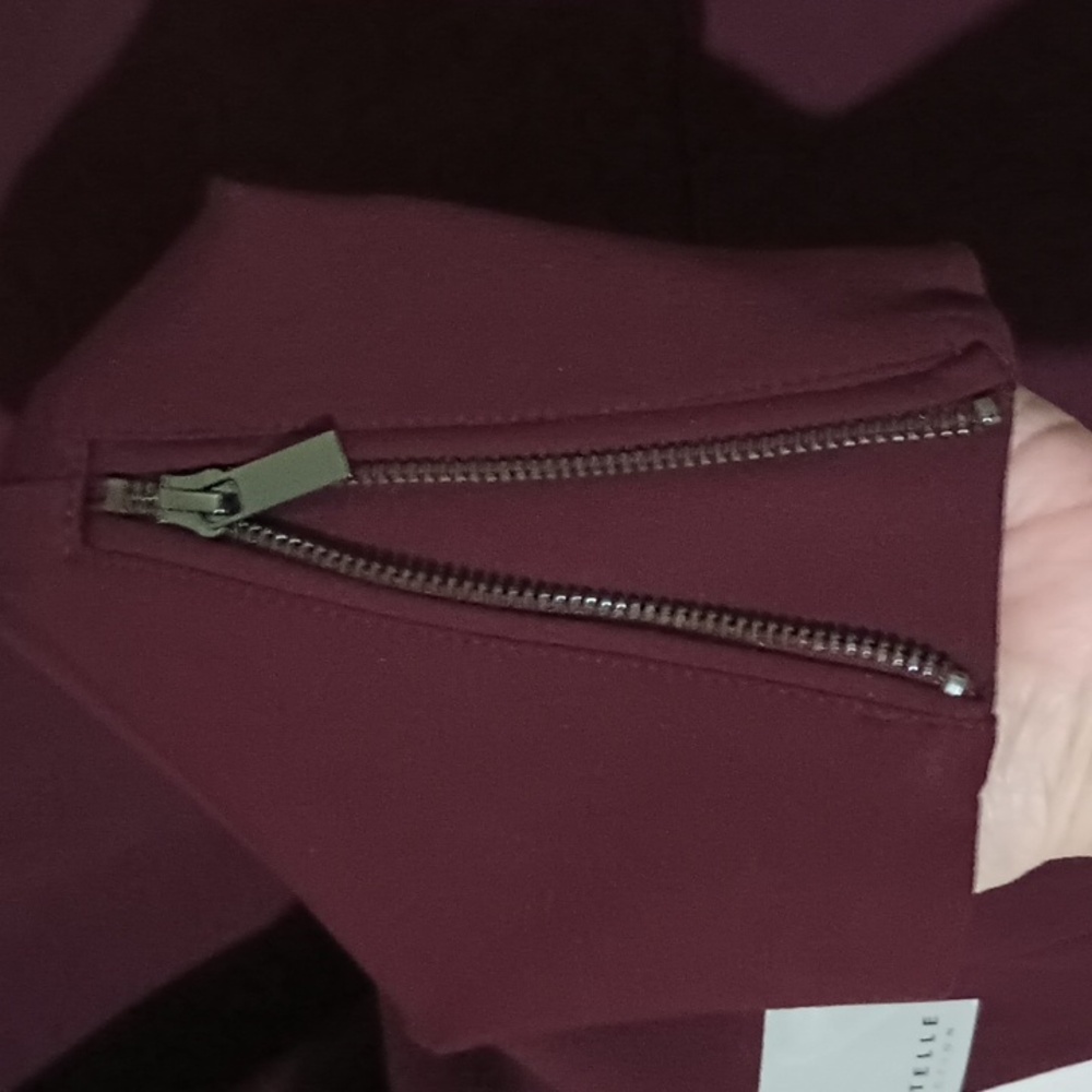 Bagatelle XL Burgundy Ponte Moto Style Jacket - Picture 7 of 9